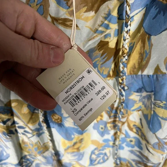 Faherty Dress Womens XS Multicolor Paradise Blossom Floral Maxi Sundress Strappy - Picture 4 of 11